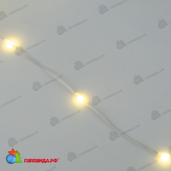 Гирлянда светодиодная "Полоса", 10м. 100 LED. Теплый белый свет. Провод прозрачный. 10-3618