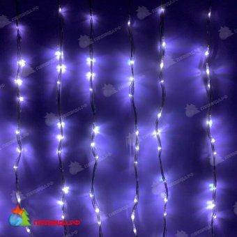 Гирлянда светодиодный занавес Водопад 1x6м., 960 LED, синий цвет, прозрачный ПВХ провод. 13-1203