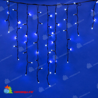 Гирлянда Бахрома 3х0.7 м., 200 LED, холодный белый, с мерцанием, черный резиновый провод (Каучук), с защитным колпачком. 10-3692.