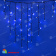 Гирлянда Бахрома 3х0.7 м., 200 LED, холодный белый, с мерцанием, черный резиновый провод (Каучук), с защитным колпачком. 10-3692.
