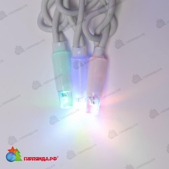 Гирлянда светодиодный занавес 3х2 м., 240 LED, мульти, с мерцанием, белый резиновый провод (Каучук), с защитным колпачком. 10-3722.