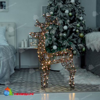 Фигура светодиодная каркасная «Олень-3», 60х98см, 160 LED. Теплый белый свет. Провод коричневый. 10-3849