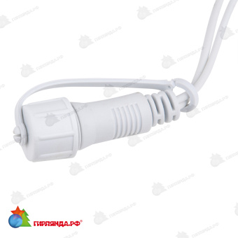 Гирлянда Бахрома 3х0.7 м., 200 LED, теплый белый, с мерцанием, белый резиновый провод (Каучук), с защитным колпачком. 10-3696.