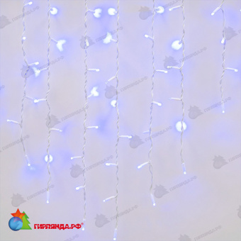 Гирлянда Бахрома 3х0.7 м., 200 LED, синий, без мерцания, белый резиновый провод (Каучук), с защитным колпачком. 10-3784