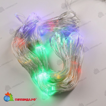 Светодиодная сетка 2х2 м., 256 LED, мульти, контроллер, прозрачный ПВХ провод (Без колпачка), 220В. 04-3267