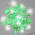 Гирлянда Нить 10 м., 100 LED, зеленый, с мерцанием, белый резиновый провод (Каучук), с защитным колпачком. G16-1063