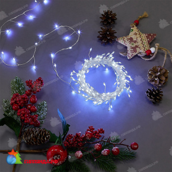 Гирлянда светодиодная "Роса", 10м. 250 LED. Белый свет. Провод прозрачный. 10-3621