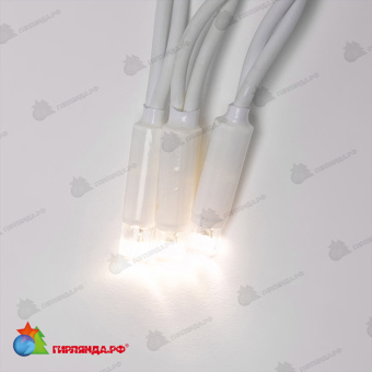 Гирлянда Нить 10 м., 120 LED, теплый белый, белый резиновый провод (Каучук), с защитным колпачком. 10-3736.
