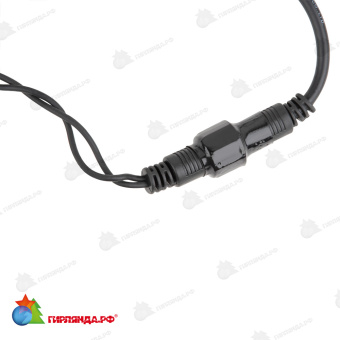 Гирлянда Нить 10 м., 120 LED, холодный белый, с мерцанием, черный резиновый провод (Каучук), с защитным колпачком. 10-3738.