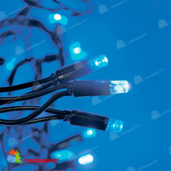 Гирлянда Нить 10 м., 120 LED, Синий и белый, с мерцанием, черный провод. 10-3610