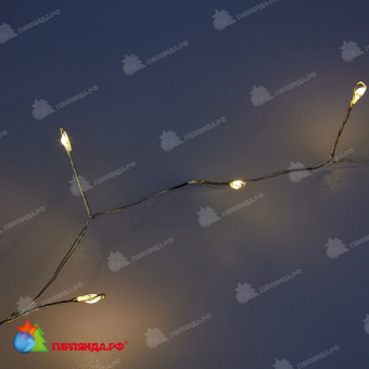 Гирлянда светодиодная "Роса", 5м. 125 LED. Теплый белый свет. Провод прозрачный. 10-3612