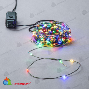 Гирлянда светодиодная "Роса", 100м. 1000 LED. Разноцветный свет. Провод зеленый. 10-3622