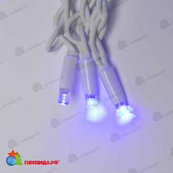 Гирлянда Бахрома 3х0.7 м., 200 LED, синий, без мерцания, белый резиновый провод (Каучук), с защитным колпачком. 10-3784