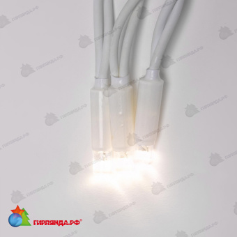 Гирлянда Бахрома 3х0.7 м., 200 LED, теплый белый, без мерцания, белый резиновый провод (Каучук), с защитным колпачком. 10-3688.