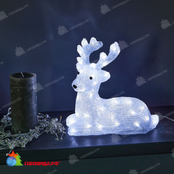 Светодиодная фигура «Лежащий оленёнок», 50 LED, 31x15x33 см. 10-3706.