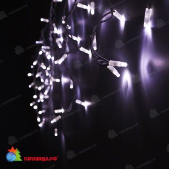 Гирлянда Бахрома, 3,1х0.5м., 120 LED, холодный белый, без мерцания, белый резиновый провод (Каучук), с защитным колпачком, 220В. 04-3155