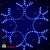 Светодиодная снежинка ажурная 0,8м, 220В, синий, прозрачный провод. 04-3521