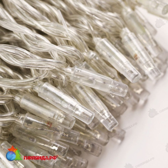 Гирлянда Нить 10 м., 100 LED, мульти, с мерцанием Холодный Белый, с защитным колпачком, прозрачный ПВХ провод, 24В. 04-3454