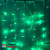 Гирлянда светодиодный занавес 2х1,5м., 380 LED, зеленый, без мерцания, белый ПВХ провод. 13-2023