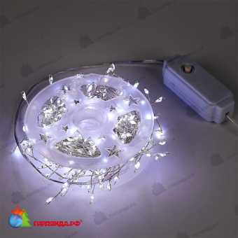 Гирлянда светодиодная "Роса", 10м. 250 LED. Белый свет. Провод прозрачный. 10-3621