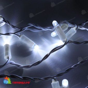 Гирлянда светодиодный занавес 2х6 м., 1000 LED, холодный белый, без мерцания, белый ПВХ провод с защитным колпачком. 06-3035