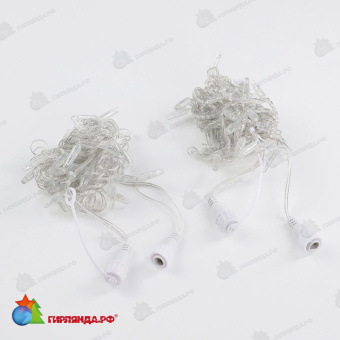 Гирлянда Нить 10 м., 100 LED, Холодный Белый, с мерцанием Холодный Белый, прозрачный ПВХ провод с защитным колпачком, 220В, 06-3160