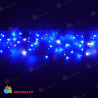 Гирлянда Бахрома, 3,1х0.5 м., 150 LED, синий, с мерцанием холодный белый, прозрачный ПВХ провод (Без колпачка), 220В. 04-3234