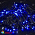 Гирлянда Нить 10 м., 100 LED, Синий, с мерцанием Холодный Белый, черный провод (каучук). 03-4155