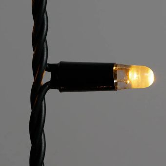 Гирлянда Бахрома 3х0.6м., 144 LED, теплый белый, с мерцанием, черный резиновый провод (Каучук), с защитным колпачком. 16-1023