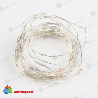 Светодиодная гирлянда "Роса", 5 м., 50 LED, мульти, медный провод. 10-3746.