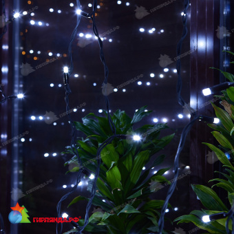 Занавес светодиодный с эффектом мерцания, 3х2м. 384 LED. Белый свет. Провод черный. 10-3845