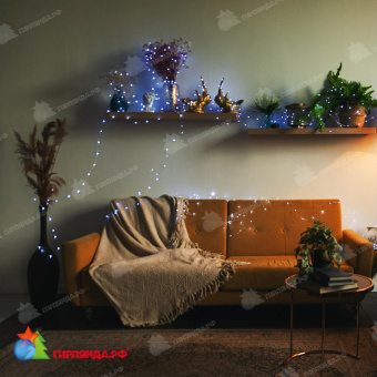 Гирлянда светодиодная "Роса", 100м. 1000 LED. Белый свет. Пульт ДУ (в/к). Провод прозрачный. 10-3626
