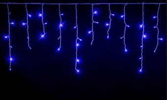 Гирлянда Бахрома 25х0.6 м., 850 LED, синий с мерцанием,белый ПВХ провод. 03-4812