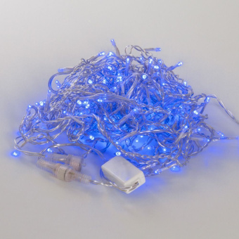 Гирлянда Бахрома, 5х0.5м., 250 LED, синий, с мерцанием Синий, прозрачный ПВХ провод (Без колпачка). 05-1914