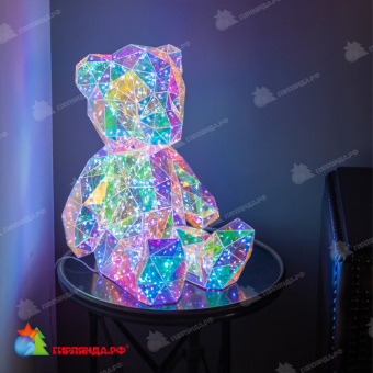 Светильник декоративный «Мишка», с USB проводом. 80 LED. RGB свет. Цвет корпуса радужный. 10-3853