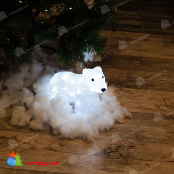 Светодиодная фигура «Белый медведь-4», 40 LED, 31x15x25 см. 10-3705.