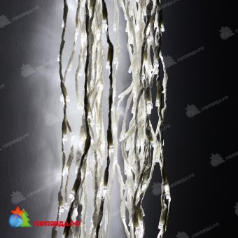 Светодиодные Дреды 2.4 м. 1120 LED, холодный белый, с мерцанием, белые ветки. 07-3222