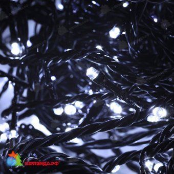 Гирлянда на деревья, спайдер, Луч, 5х20, 100м, 1000 LED, 24B, холодный белый, без мерцания, черный ПВХ провод. 06-3099