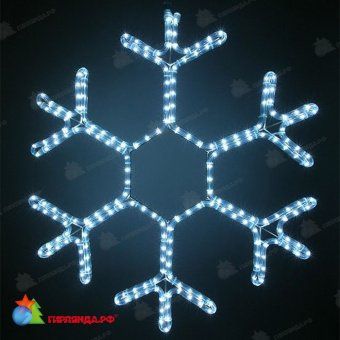 Светодиодная снежинка стандарт 0,5м, 220В, холодный белый, прозрачный провод. 04-3524