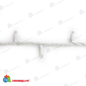 Гирлянда Нить 10 м., 120 LED, холодный белый, без мерцания, белый резиновый провод (Каучук), с защитным колпачком. 10-3735.