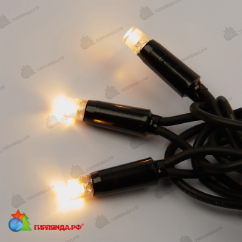 Гирлянда Бахрома 3х0.7 м., 200 LED, теплый белый, с мерцанием хол.белый., черный резиновый провод (Каучук), с защитным колпачком. 10-3793