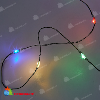 Гирлянда светодиодная "Роса", 20м. 200 LED. Разноцветный свет. Провод зеленый. 10-3810
