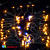 Гирлянда Нить 10 м., 100 LED, Желтый, с мерцанием Холодный Белый, черный провод (каучук). 03-4151