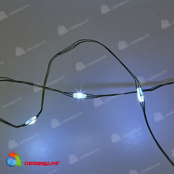 Гирлянда светодиодная "Роса", 20м. 200 LED. Белый свет. Провод зеленый. 10-3813