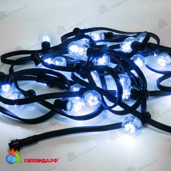 Белт лайт, 10м., 30 ламп x 6 LED, синий, без мерцания, черный ПВХ провод. 14-1605