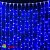Гирлянда светодиодный занавес 2x3 м., 600 LED, синий, без мерцания, прозрачный ПВХ провод 220В. 04-3298