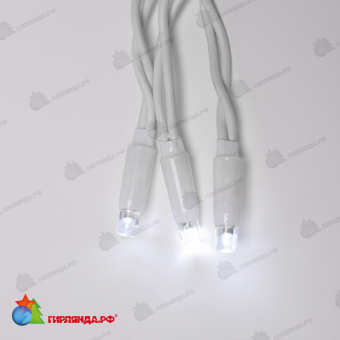 Гирлянда светодиодный занавес 1.5х1.5 м., 160 LED, холодный белый, с мерцанием, белый резиновый провод (Каучук), с защитным колпачком. 10-3712.