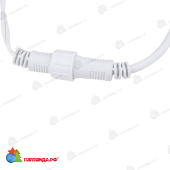 Гирлянда Бахрома 3х0.7 м., 200 LED, теплый белый, с мерцанием, белый резиновый провод (Каучук), с защитным колпачком. 10-3696.