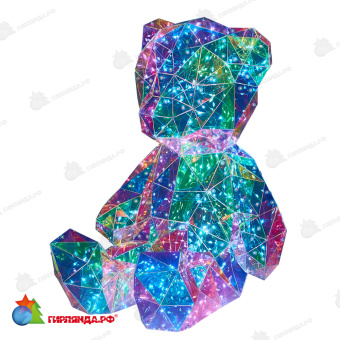Светильник декоративный «Мишка», с USB проводом. 80 LED. RGB свет. Цвет корпуса радужный. 10-3853