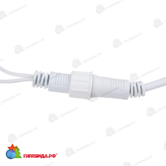 Гирлянда Нить 10 м., 120 LED, холодный белый, без мерцания, белый резиновый провод (Каучук), с защитным колпачком. 10-3735.